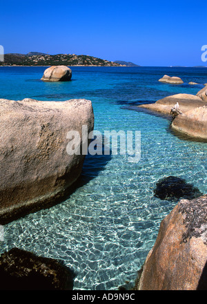 Isola di Corsica Spiaggia di Santa Giulia Foto Stock