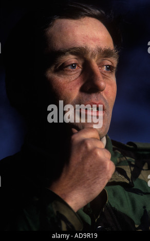 Ritratto del Duca di Westminster il 6° duca, Salisbury Plain Weekend esercita con l'Esercito Territoriale sul Wiltshire UK 1990 HOMER SYKES Foto Stock