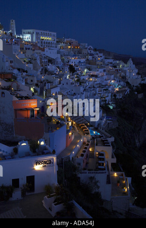 Thira in tarda serata, Grecia, Santorin, Thira Foto Stock