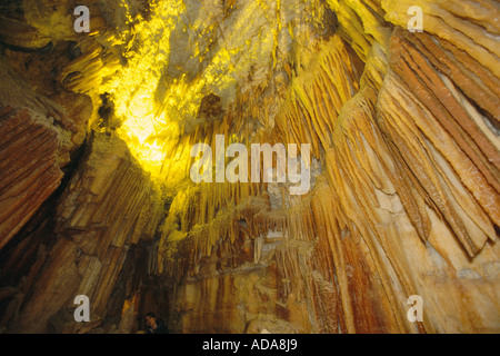 Grotte di Castellana, stalattiti, Italia, Puglia Puglia, Castellana Foto Stock