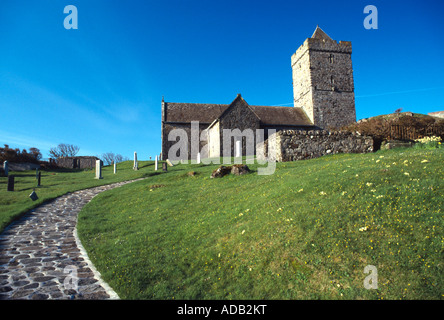 San Clemente chiesa (Gaelico Scozzese: Tur Chliamainn) Rodel, Harris, Scozia Western Isles Foto Stock