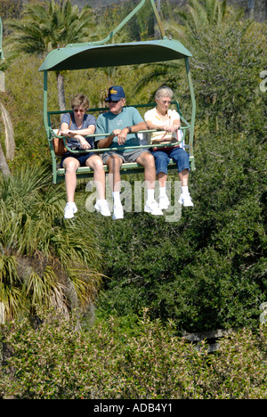 Aerial Tram Lowry Park Zoo Tampa Florida FL votato come il numero uno zoo negli Stati Uniti Foto Stock