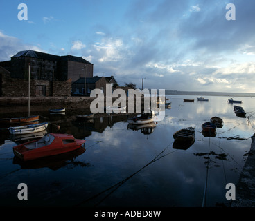 Youghal Harbour, County Cork, Irlanda, mare calmo ingresso su Irlanda costa frastagliata linea, Foto Stock