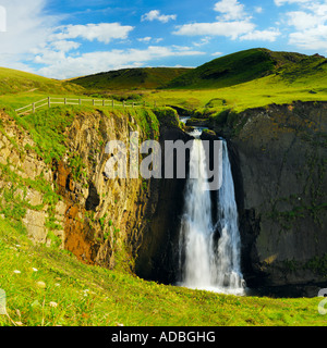 La cascata a Speke's Mill bocca sulla North Devon Coast del patrimonio, Inghilterra Foto Stock