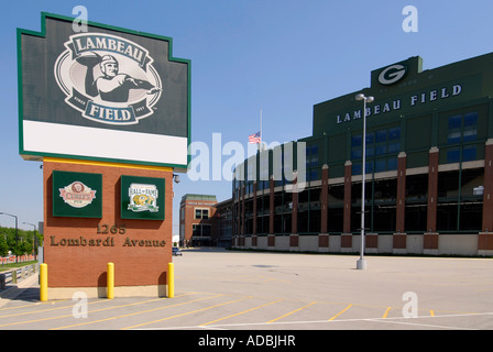 Campo Lambeau gli imballatori allo stadio di calcio al Green Bay Wisconsin WI Foto Stock