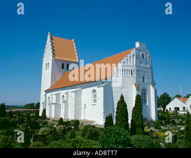 Fanefjord Kyrka (chiesa), Fanefjord, Møn, Danimarca. Foto Stock