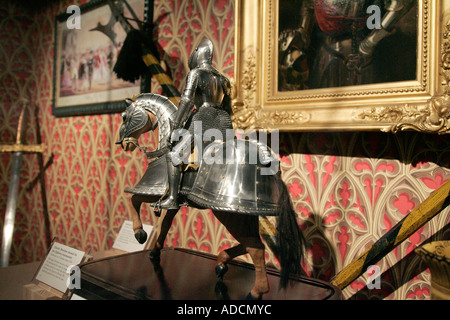 Cavaliere medievale trooper cavalryman azione horseman rider equestre cavalleresca cavalleresco errantly lancia pike lancer lancia l'uomo Foto Stock