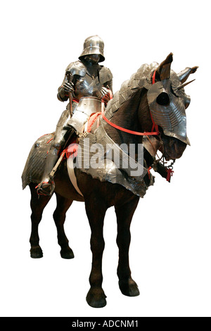 Cavaliere medievale trooper cavalryman azione horseman rider equestre cavalleresca cavalleresco errantly lancia pike lancer lancia l'uomo Foto Stock