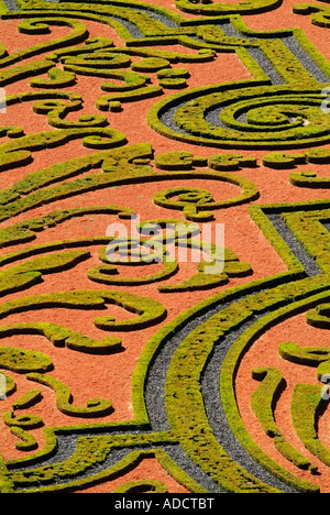 Giardino a Chateau Vaux le Vicomte formale. Foto Stock