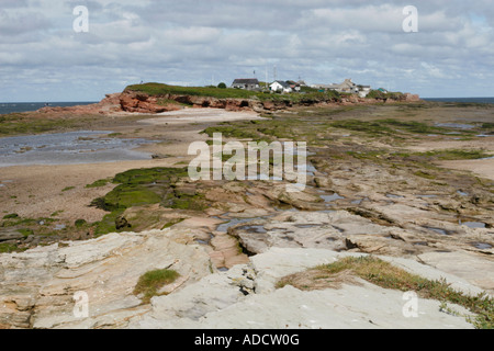 Vista su Hilbre Island dal Medio Hilbre. Foto Stock