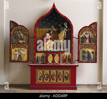 Belle arti, altari, Giovanni Battista con Gesù, 1862, altare, di legno, di San Giovanni Battista, Ailingen, artista del diritto d'autore non deve essere cancellata Foto Stock