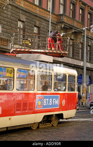 Il tram di Praga Repubblica Ceca Foto Stock