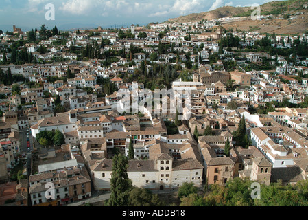 Vista aerea di Granada, Spagna Foto Stock