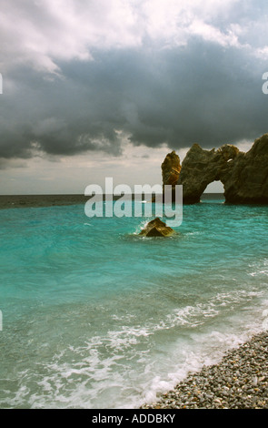 Spiaggia Lalaria greco Sporadi isola Skiathos Mare Egeo Grecia UE Unione europea EUROPA Foto Stock