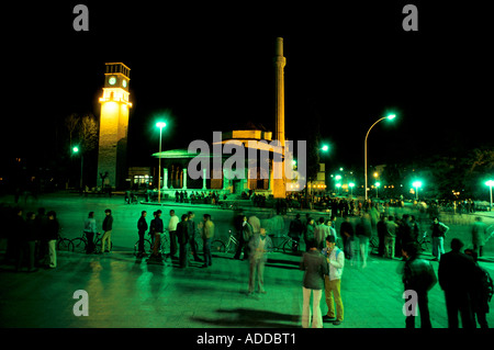 "ALBANIA", Tirana, capitale dell'ALBANIA DI NOTTE., 1990 Foto Stock