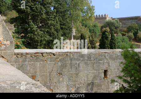 Vista del Castello di Gibralfaro Malaga Costa del Sol Costa del Sole Andalusia Andalucía España Spagna Iberia Europa Foto Stock