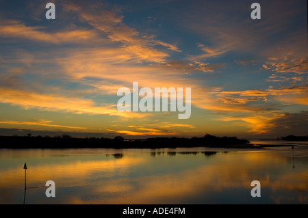 Alba sul fiume Maroochy Foto Stock