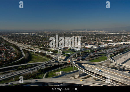 Antenna di Los Angeles superstrade CA Foto Stock