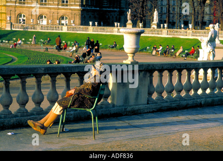 Europe France Paris Luxembourg Garden winter Foto Stock