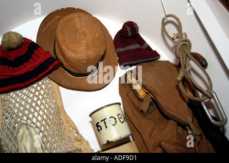 Memorabilia di arrampicata da Everest expedition al Pen Y Gwryd Hotel vicino a Llanberis Gwynedd North Wales UK GB Foto Stock