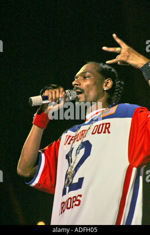 Il rapper Snoop Dog in concerto Foto Stock