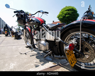 Scuola vecchia Harley Davidson custom bike moto stile anni cinquanta Breda Paesi Bassi Foto Stock