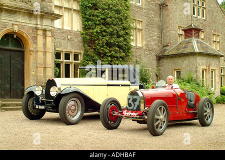 Signore Raglan con la sua Bugatti auto d'Epoca Foto Stock