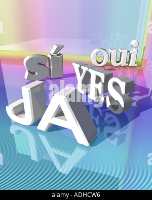 Si oui ja sì - un FileSpec Creative immagine High-Tech Copyright Lesley Sandles tec2384 Foto Stock