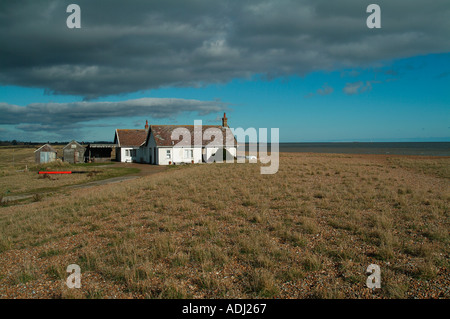 Shingle street Beach, Suffolk, Inghilterra Foto Stock