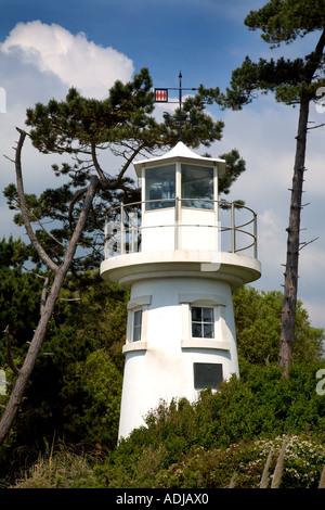 Piccolo faro a Lepe sul Solent, Hampshire, Inghilterra Foto Stock