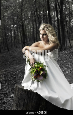 Giovane sposa di runaway Foto Stock