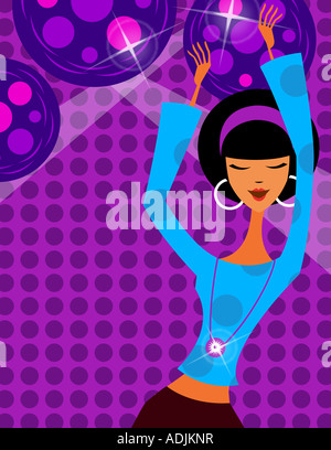 Close-up di una donna Ballare in discoteca Foto Stock