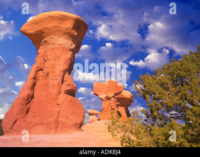 Giardino di Roccia formazione Scalone Escalante National Monument Utah le nubi sono stati aggiunti al cielo si prega di didascalia foto Foto Stock