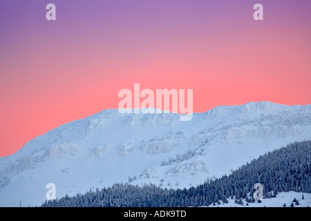 Warner montagne neve a sunrise California Oregon confine Foto Stock