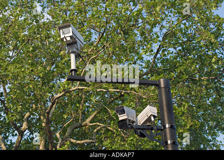 La congestione delle telecamere di carica nella zona centrale di Londra in 2007 l'ovest estensione del regime entra in vigore Foto Stock