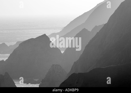 Costa rocciosa a camino Rock Point Reyes National Seashore California Foto Stock