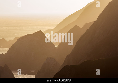 Costa rocciosa a camino Rock Point Reyes National Seashore California Foto Stock