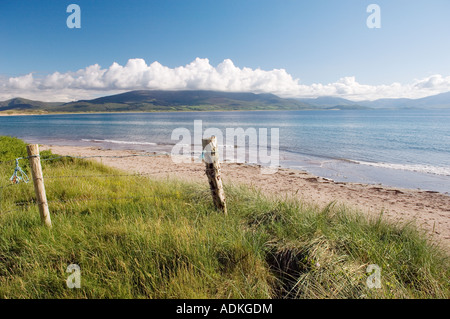 Spiaggia sulla baia di Brandon corre più miglia da Fahamore a Kilcummin. Visto vicino a Castlegregory, penisola di Dingle, Co. Kerry Irlanda Foto Stock