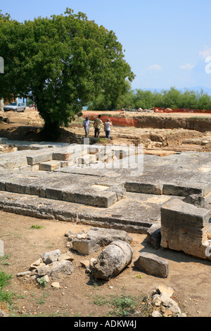 Resti di Ammon Zeus tempio di Kallithea sulla penisola di Kassandra sulla penisola di Chalcidice in Grecia Foto Stock