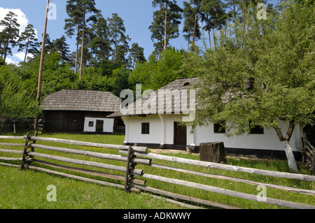 Homestead dalla regione di Suceava, Astra Museo della Musica Folk tradizionale civiltà, Dumbrava, Sibiu, Transilvania, Romania Foto Stock