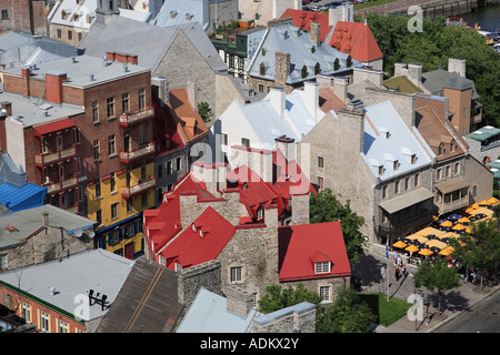 Canada Quebec Quebec City inferiore sui tetti della città Foto Stock