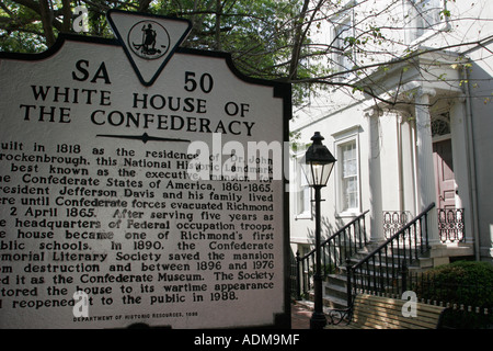 Richmond Virginia, Casa Bianca della Confederazione, costruito, costruito 1818, Guerra civile, VA060518022 Foto Stock