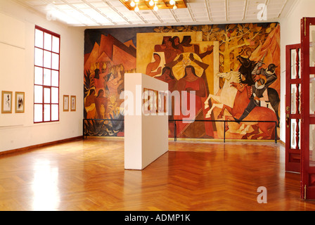 Murale di Guayasamin nel Museo di Arte Moderna, Casa de la Cultura, Quito Foto Stock