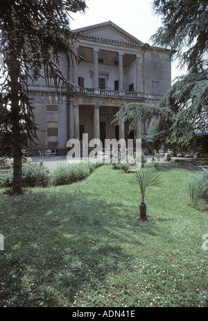 Montagnana, Villa Pisani, Gartenfassade mit Portikus und Loggia Foto Stock