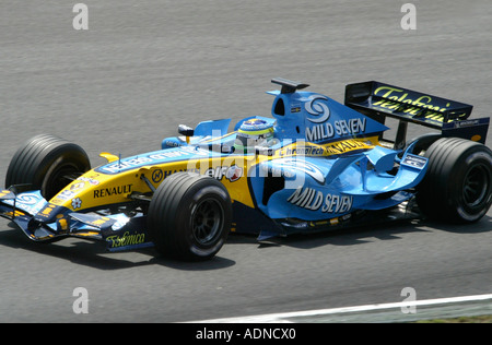 Giancarlo Fisichella, Renault driver di Formula Uno al circuito di Montmelo, Barcelona, Spagna nel 2006 Foto Stock