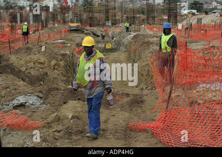 Costruzione di Punto Verde Soccer Stadium per 2010 Coppa del Mondo Foto Stock