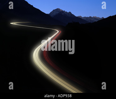 A - Tirolo: Autobahn di notte Foto Stock