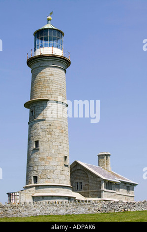 Il vecchio faro su Lundy Island, Devon, Regno Unito Foto Stock