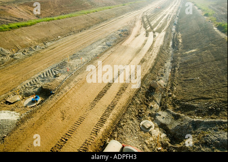 Nuovo roadbuild, sulla A30 in Cornovaglia, la creazione di un nuovo tratto di strada a doppia carreggiata Foto Stock