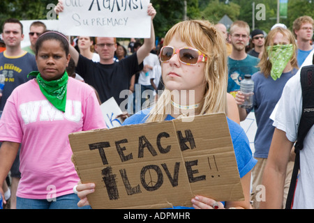 Protesta contro Nazi Rally Foto Stock